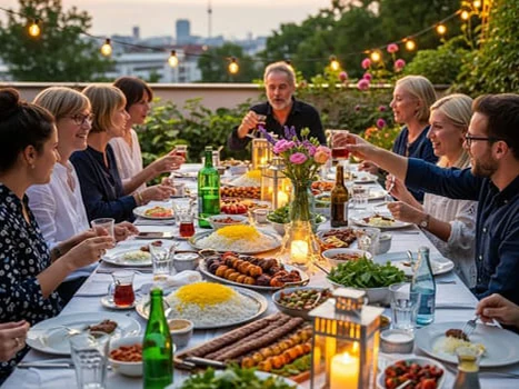 Persisches Buffet für eine private Feier im Garten